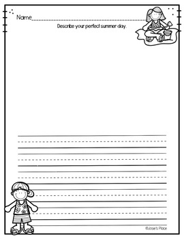 FREE Writing Paper for Summer Sampler by Josie's Place | TpT