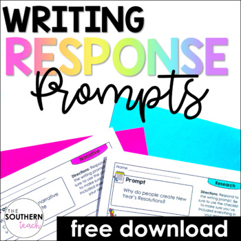 Preview of FREE Writing Response Prompts | Narrative Informative and Opinion