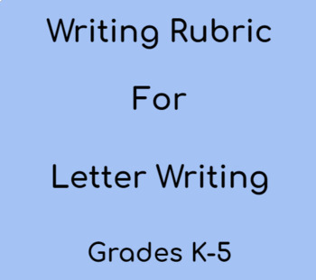 Preview of FREE Writing Rubric- Letter Writing  