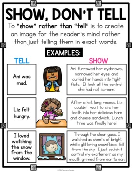 FREE Writing Strategies Poster: Show, Don&#39;t Tell Poster &amp; Anchor Chart