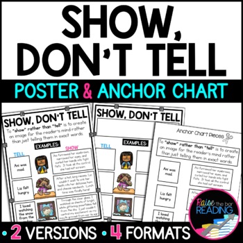 Preview of FREE Writing Strategies Poster: Show, Don't Tell Poster & Anchor Chart
