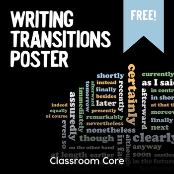 Preview of FREE Writing Transitions Poster