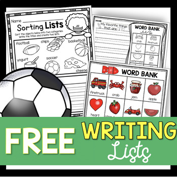 Preview of FREE Writing a List Writer's Workshop How to Write - Back to school lessons Sort