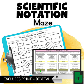 Preview of FREE Writing in Scientific Notation Maze  |  Print & Digital