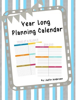Preview of FREE Year at a Glance Calendar Printable