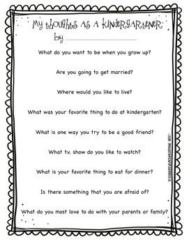 FREE Yearbook Questionnaire Printable for Preschool and Kindergarten