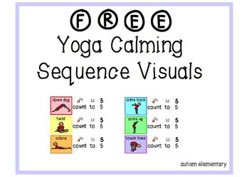 Preview of FREE Yoga Calming Visuals for Early Childhood or Special Education