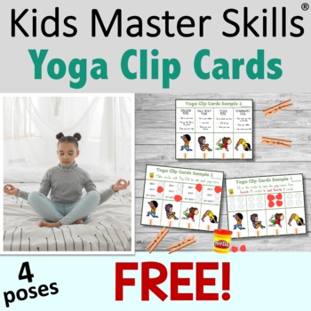 Preview of FREE Yoga Cards Sampler - Clip Cards with 4 Poses