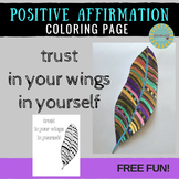 FREE Zentangle Coloring Page: Positive Affirmation Activity