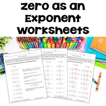 Preview of Zero as an Exponent Worksheets