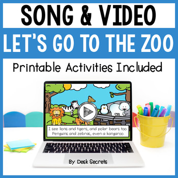 Preview of FREE Zoo Poem / Song & Video With Writing & Sequencing Activities & More