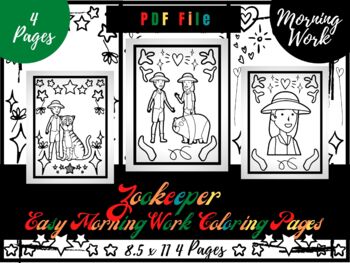 zookeeper morning work coloring pages easy printable coloring sheets pdf