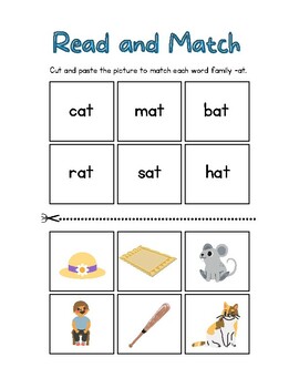 FREE -at Family Read and Match Activity! by Mrs Krukis Kiddos | TPT