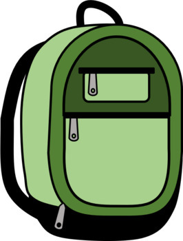 FREE backpack clip art - 5 colors as well as BW by Bubbles 'n Bumpers