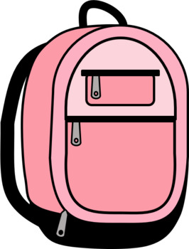 FREE backpack clip art - 5 colors as well as BW by Bubbles 'n Bumpers