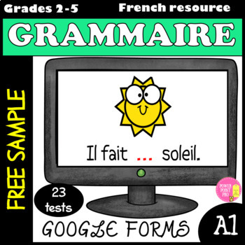Preview of grammar Adjectifs Avoir Etre Present Grammaire test Distance learning GOOGLE