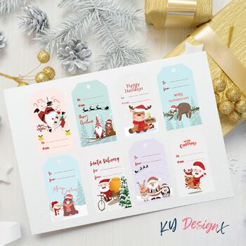 FREE cute printable Christmas gift tags by kirsty Yiu | TPT