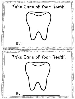 Preview of FREE dental health mini-book