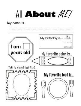 Preview of FREE download - All About Me Ice-Breaker Worksheet - Kindergarten, 1st Grade