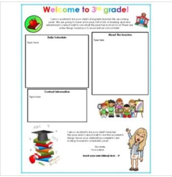 Preview of FREE editable welcome back to school letter