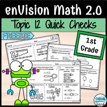 Preview of FREE enVision Math 2.0 | 1st Grade Topic 12: Quick Checks