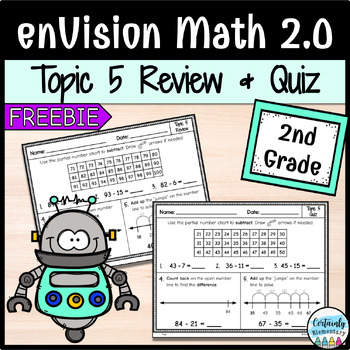Preview of FREE enVision Math 2.0 | 2nd Grade Topic 5: Review and Quiz