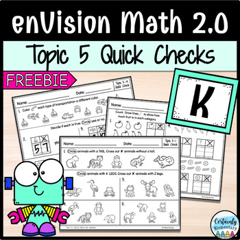 Preview of FREE enVision Math 2.0 | Kindergarten Topic 5: Quick Checks