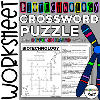 Preview of Biotechnology and DNA Technology Crossword Puzzle Activity Worksheet