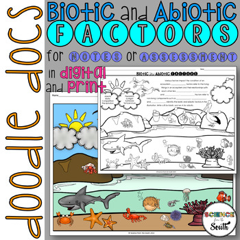 Preview of Biotic and Abiotic Factors Doodle Docs Notes or Assessment in Digital and Print