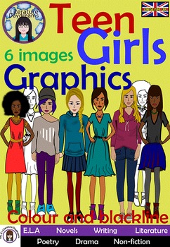 Preview of Teens and Teenagers Clip Art Set 1 - girls