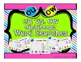 Diphthong ou and ow Word Searches