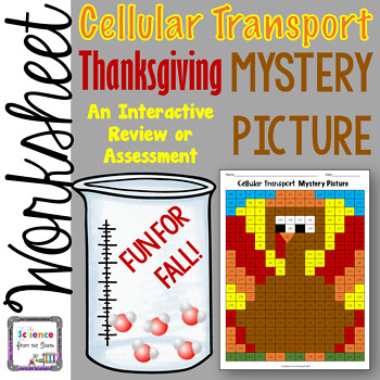 Preview of Cellular Transport Thanksgiving Turkey Review Mystery Picture