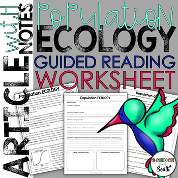 Preview of Population Ecology Guided Reading Article Notes & Assessment in Print & Digital