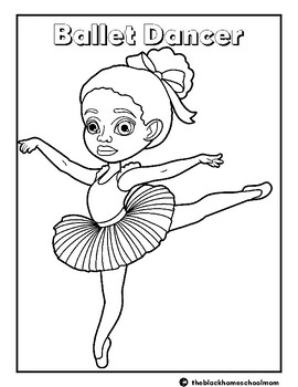 Preview of Black History| Kitty Phetla| Ballet dancer Coloring Page| Afrocentric