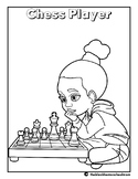 Chess Player Coloring Page| Tunde Onakoya | Afrocentric| History