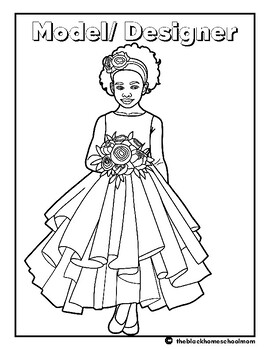 Preview of Black History| Thando Hopa| Model/ Designer Coloring Page| Afrocentric