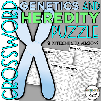Preview of Genetics Crossword Puzzle Printable Biology Review Activity with Answers