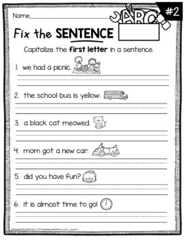 FREE grammar worksheets - capitalization rules - capitalizing sentences ...