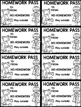 homework passes template free
