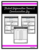 Quick Student Information Form and Communication Log