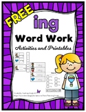 FREE -ing Word Work Printables and Activities