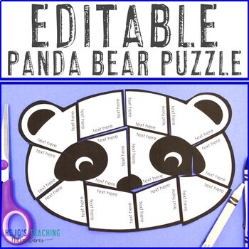 Preview of EDITABLE Panda Craft Puzzle: Classroom Decor, Zoo Unit, & MORE!