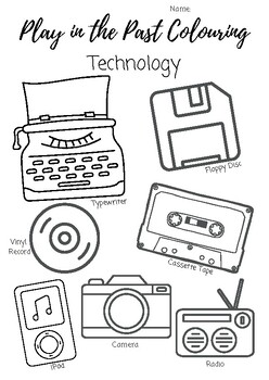 Preview of FREE past and present technology colouring