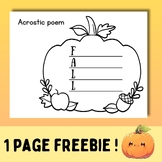 FREE pumpkin acrostic poem template , an easy fall writing