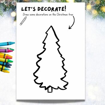 Sketch with christmas tree decorations isolated Vector Image