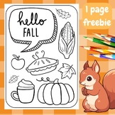 FREE simple fall colouring sheet for October 1 page