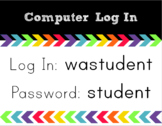 FREE student computer log in - editable!