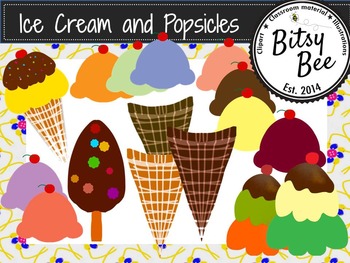 Preview of FREEBEE  Ice Cream and Popsicles  (Bitsy Bee Clip Art)