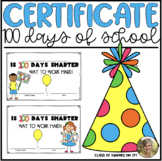 100th Day of School Certificates for Kindergarten & First