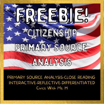 Preview of FREEBIE 14th Amendment Citizenship Primary Source Analysis